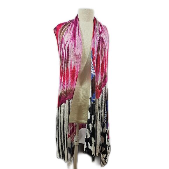 Dor Dor Couture Colorful Super Soft Asymmetric Kimono MEDIUM - Picture 1 of 15
